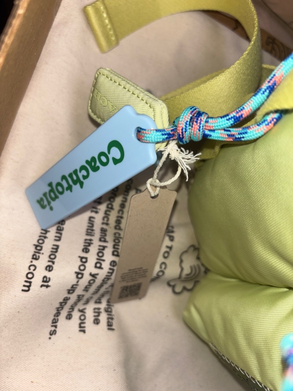 Coachtopia mini loop Backpack in lime green and Dust bag - Picture 15 of 16